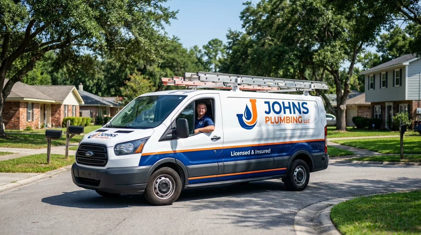Johns Plumbing LLC service van in Santa Clara, NM