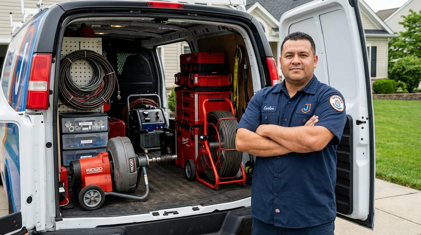 Professional drain cleaning equipment and Johns Plumbing LLC plumber in Santa Clara