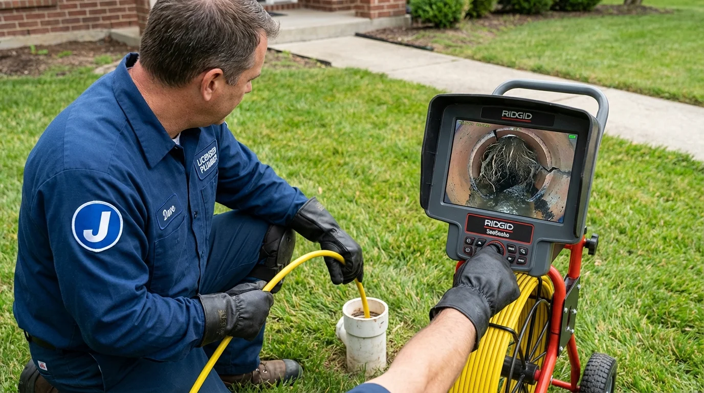 Sewer camera inspection being performed by Johns Plumbing LLC in Santa Clara